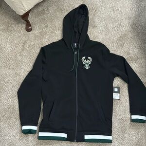 Milwaukee Bucks nba jacket hoodie mens size M nwt